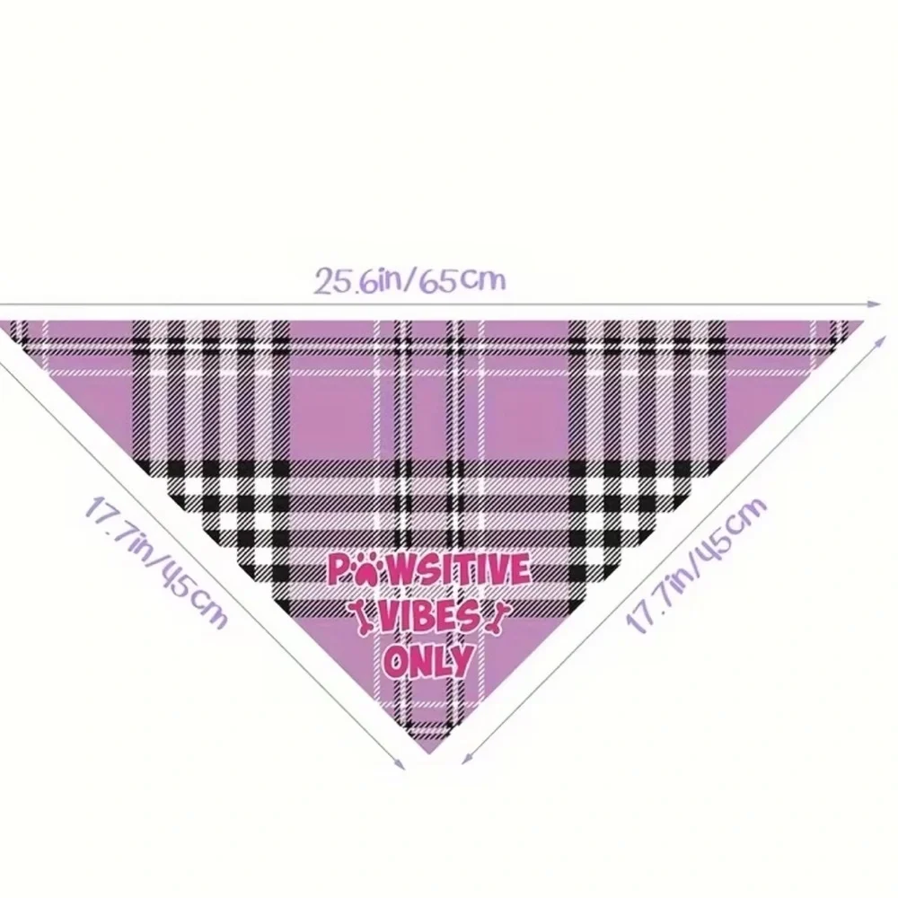 Dog Bandana Orange Plaid with Caption 